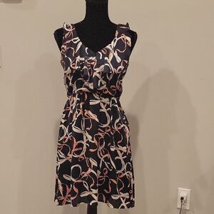 H&M Black and Pink Sleeveless Wrap Sundress